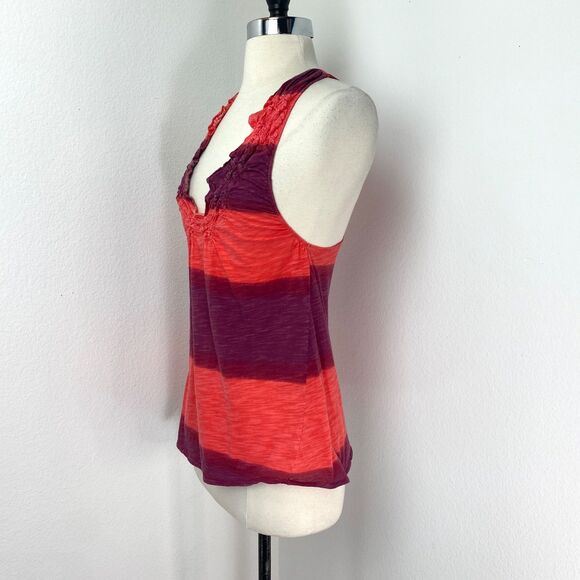 Free People Anthropologie Stripe Knit Tank Top XS Racerback Boho Festival Travel - Picture 5 of 10